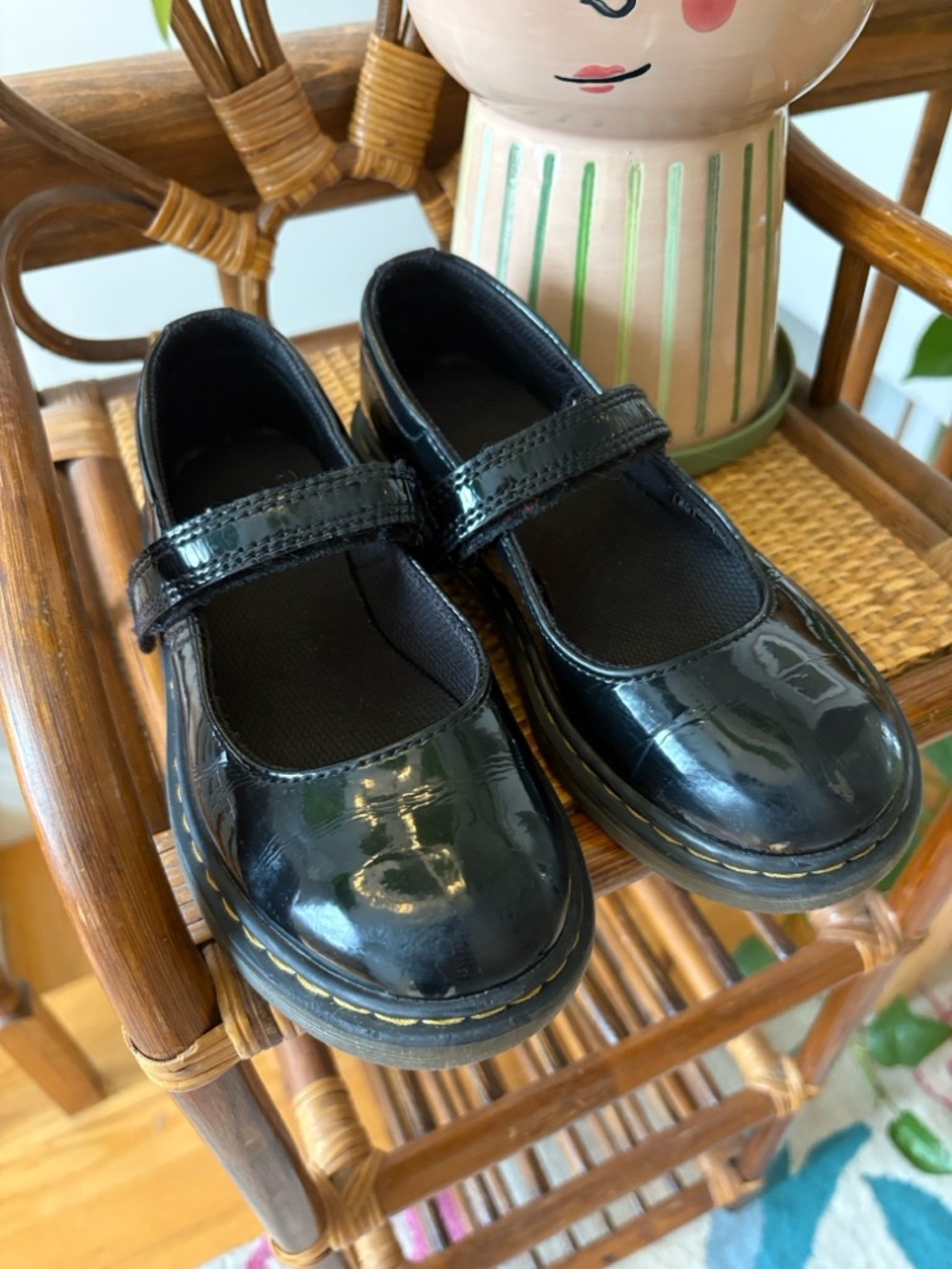 Dr. Martens Kids Black Patent Leather Mary Jane Shoes